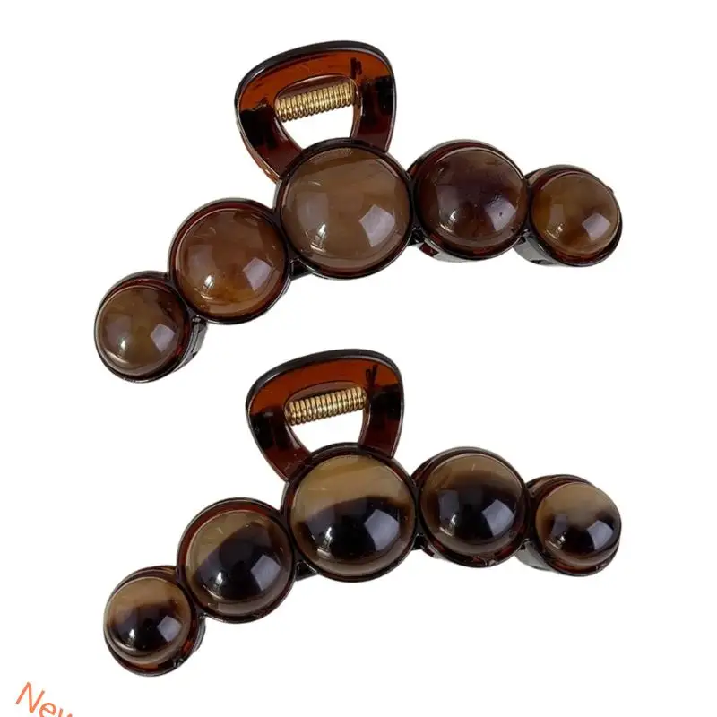 

Модная большая заколка для волос с декоративными бусинами Легкий акрил Удобен для типов волос и различных случаев LXAD