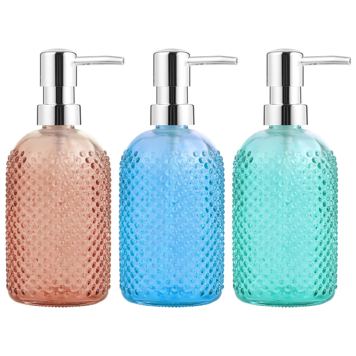 Dispenser di lozione per shampoo vuoto riutilizzabile con pompa per pressa in vetro da 3 pezzi per contenitore per il lavaggio del corpo delle mani della cucina del bagno