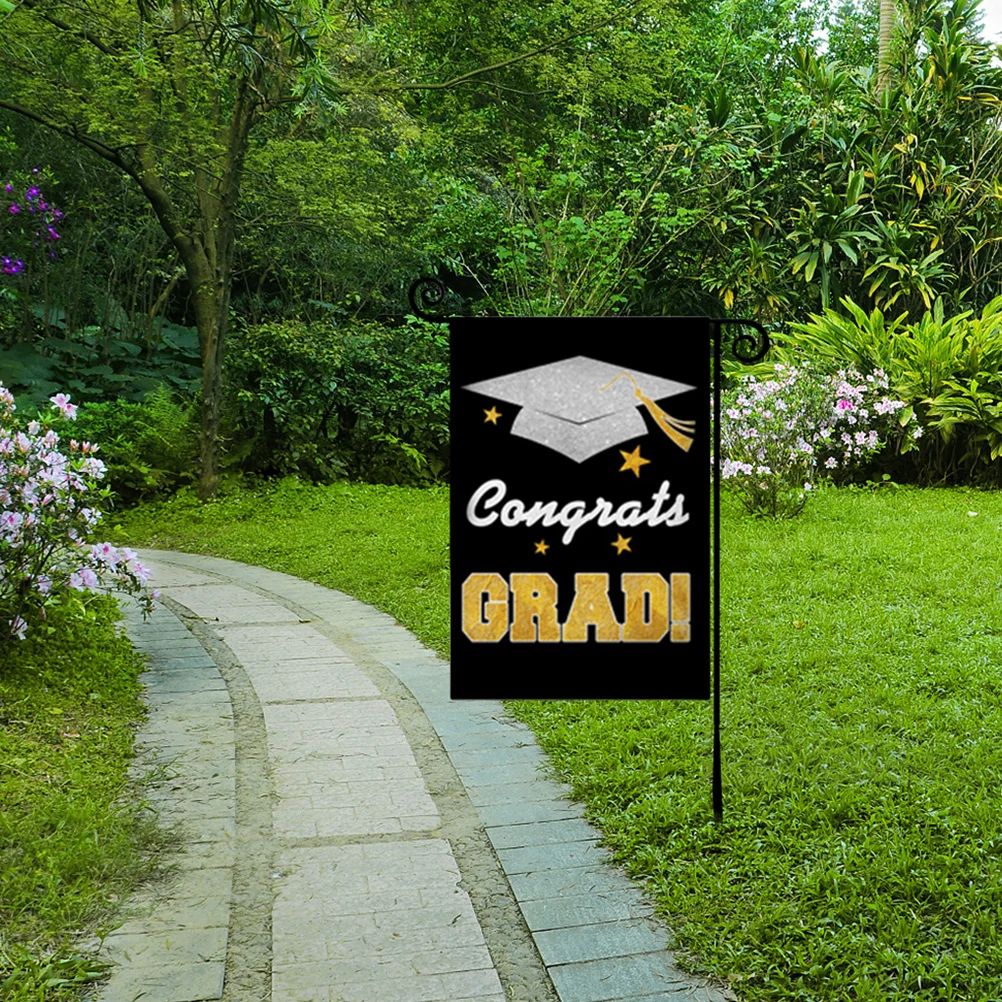 Graduation Party Banner Flags Bright Colors High Fastness No Fading Polyester Cloth Yard Wall Outdoor Garden Decorations