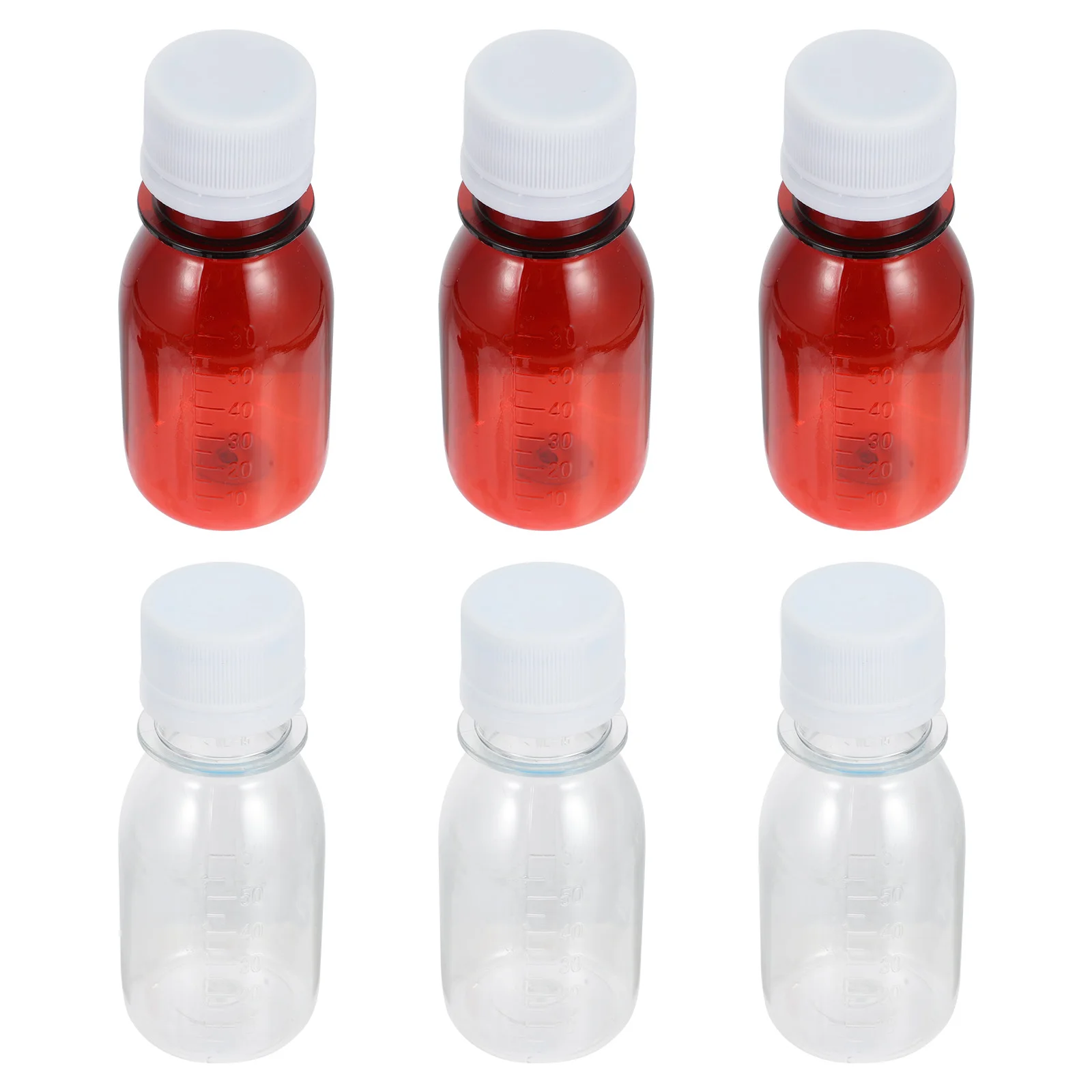 

20pcs Graduated Bottle Set Plastic Leak Proof Reagent Bottles Transparent Chemical Laboratory Media Bottle For School Hospital