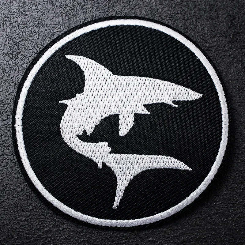 Shark Size:7.6x7.6cm Cloth Patches Embroidered Applique Sewing Clothes Apparel Accessories Badges Forest