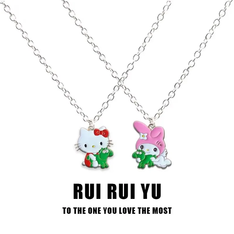 Sanrio Hello Kitty collier figurines d'anime Kuromi cannelle dessin animé alliage collier Anime marchandise décoration cadeau d'anniversaire