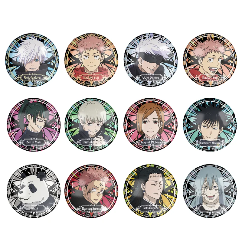 Véritable Jujutsu Kaisen Badge boîte aveugle Anime Jujutsu Kaisen ensemble fer blanc Badge Anime produits périphériques Satoru Gojo Geto Suguru
