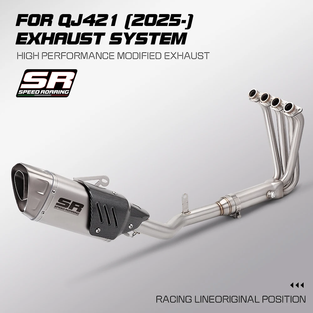 Exhaust System for QJ421 (2025-) Motorcycle - Racing Line, Original Position, High Performance