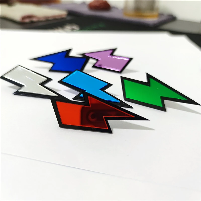 KUGUYS 15 Colors Mirror Glitter Acrylic Lightning Stud Earrings for Women Trendy Geometric HipHop Rock Fashion Accessories