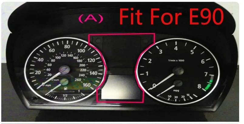 Carbon Fiber Gloss Speedometer Gauge Dial Rings Bezel Trim For BMW E90 E91 E92 E93 M3