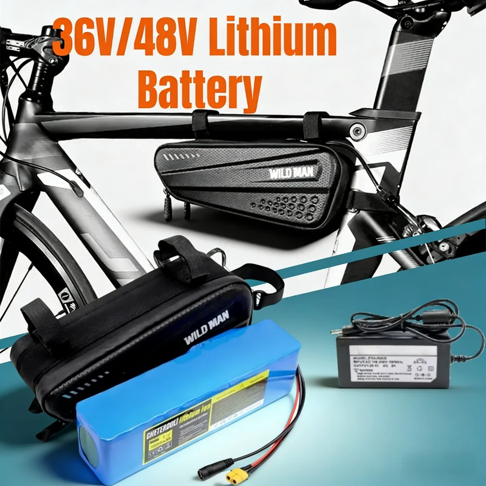 

48V 36V Electric Scooter/Bicycle expand Battery 14Ah 12Ah 10Ah Lithium ion Pack Triangle Case For 250-500W Motor