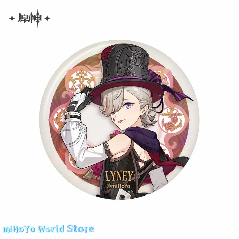 Official Genuine Genshin Impact Lynette Court Of Fontaine Theme Series Character Badge Lyney Accessory Freminet Birthday Gifts