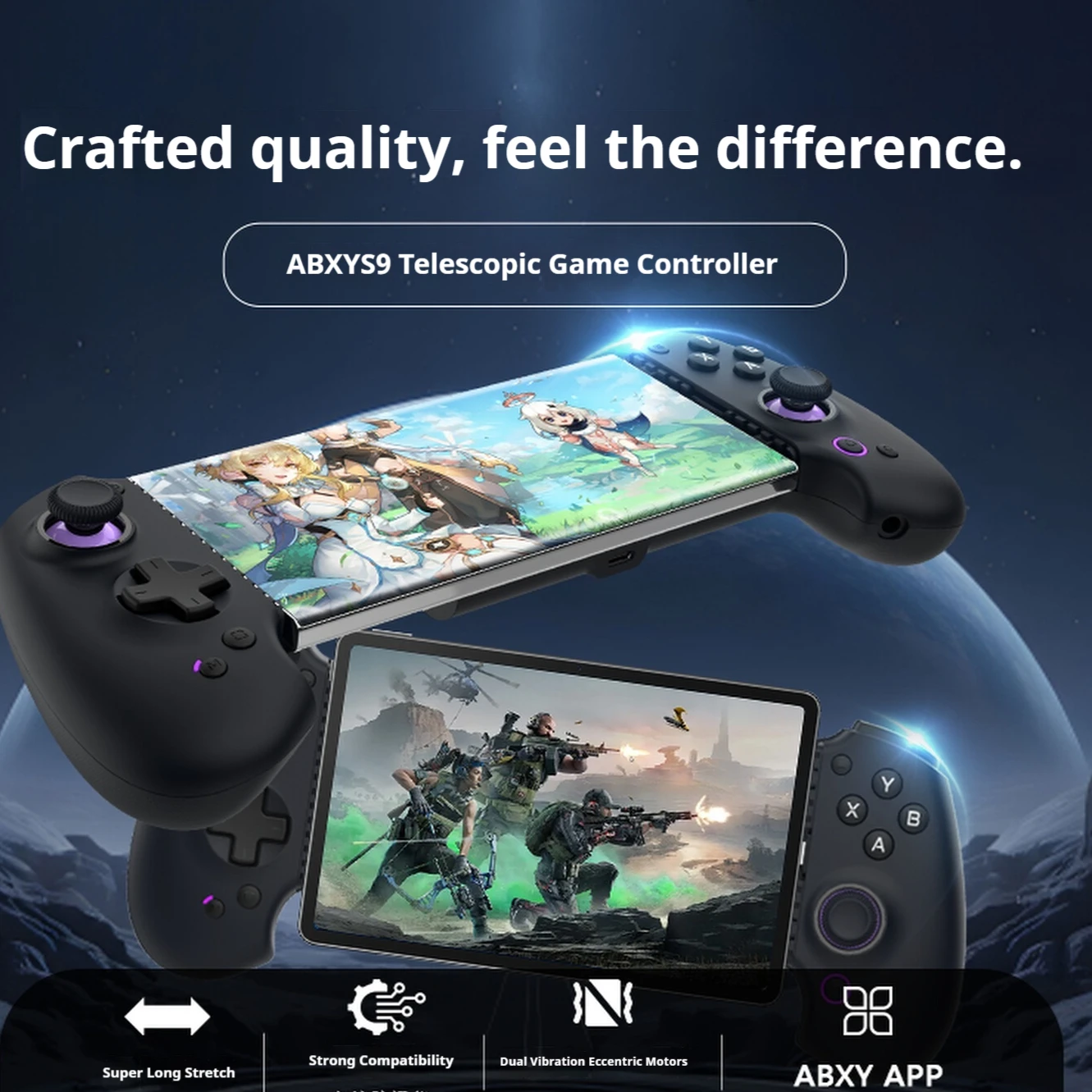 

New Abxylute S9 Stretch Game Controller Android IOS Type-C Bluetooth Mobile Phone Gamepad For Delta Action Path Of Exile 2 Gamer