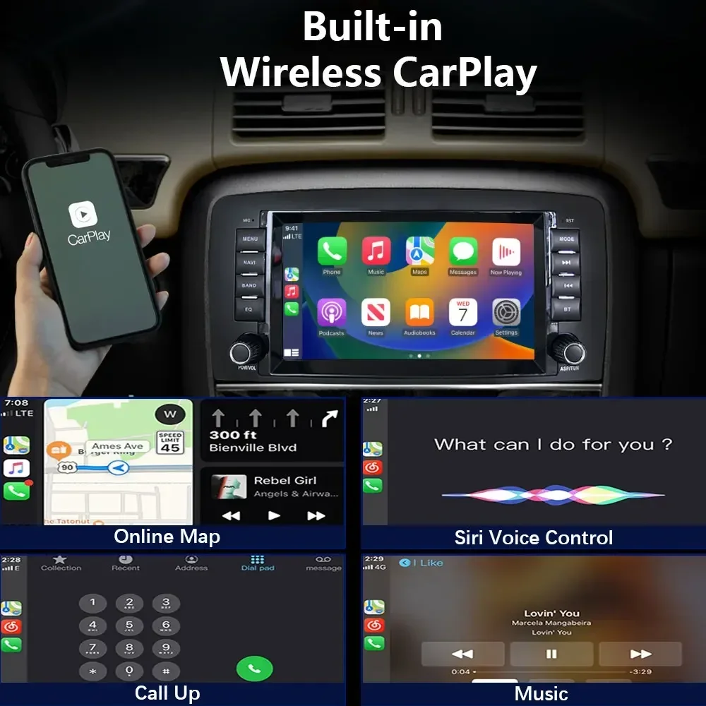 CHSTEK Car Stereo Radio Wireless Carplay Android Auto GPS for Mercedes Benz W251 R Class R280 R300 R320 R350 R500 R63 AMG WIFI