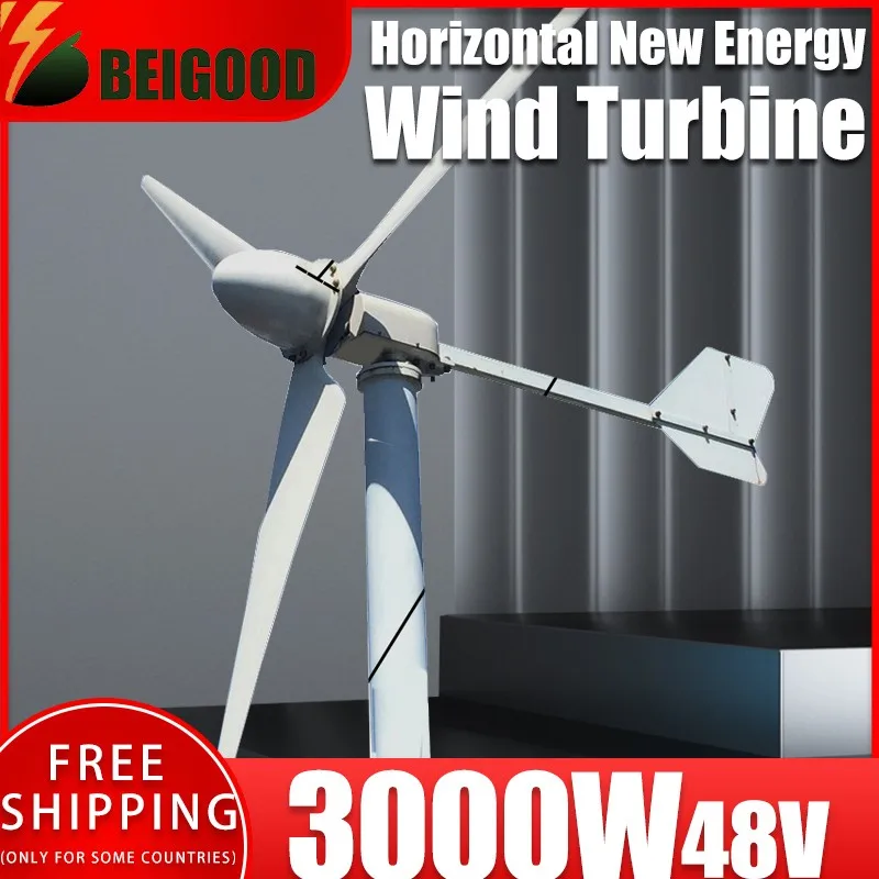 Free Shipping 100000W Horizontal Axis Wind Turbine Generator 220v380v 3 Phase Permanent Magnet with Installation Kit