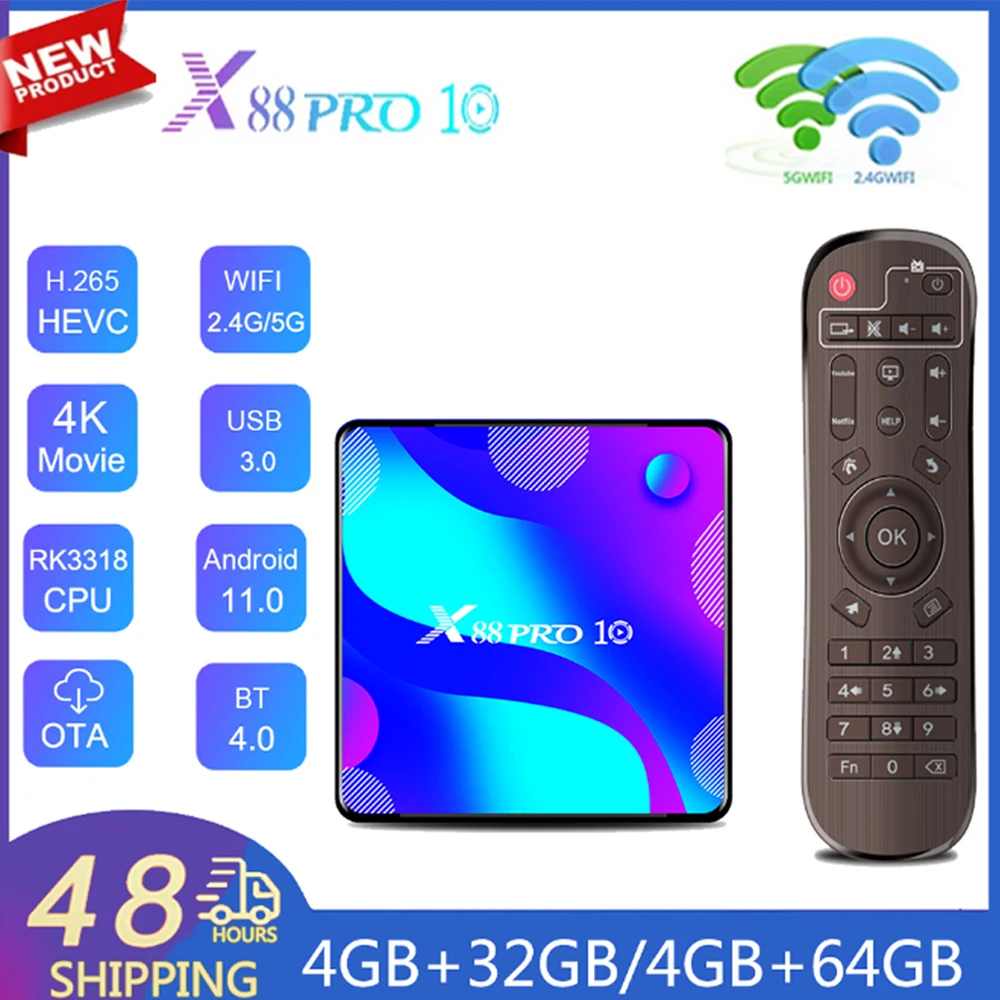 

ТВ-приставка X88 PRO 10, Android RK3318, Android 10, 2,4 ГГц и искусство, Двойной Wi-Fi, BT4.0, 3D, 4K, HD, ТВ-приставка Ethernet 100M, X88, PRO10