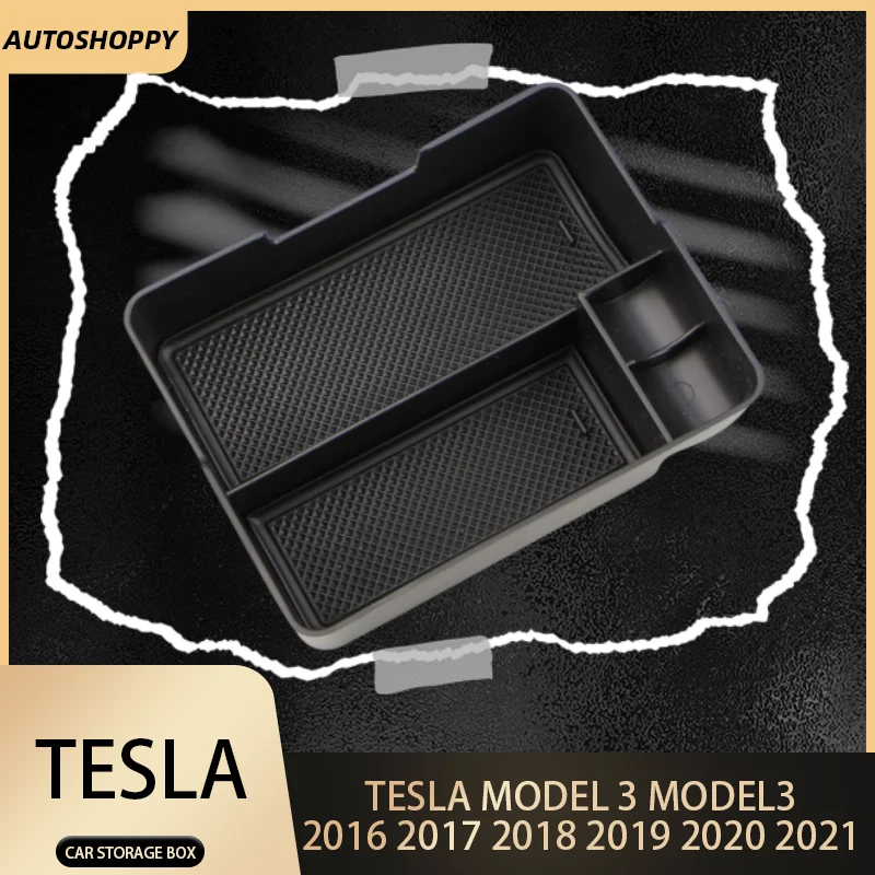 

For Tesla Model 3 Model3 2016 2017 2018 2019 2020 2021 Car Central Armrest Storage Box Case Tray Container Organizer Accessories
