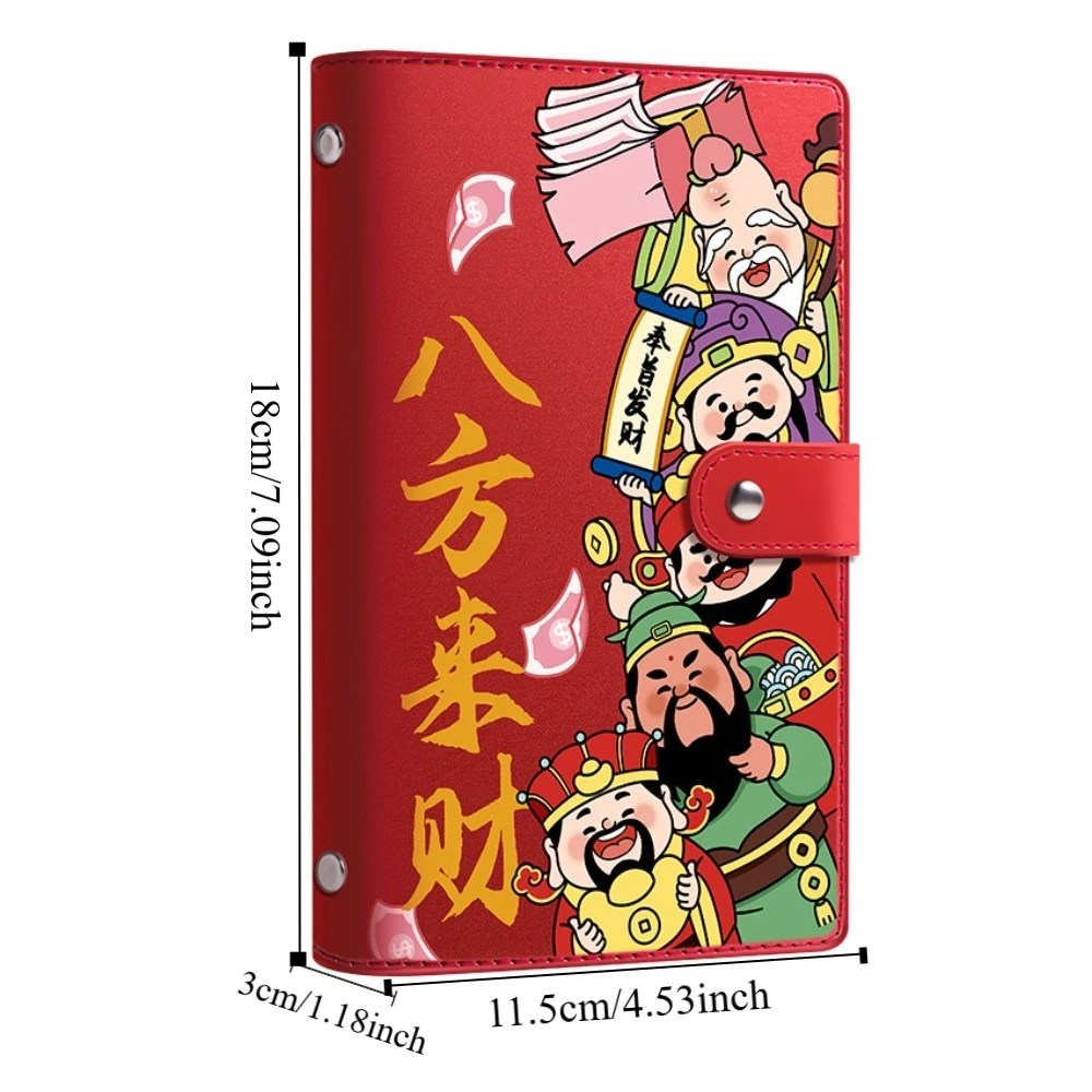 PU Leather Saving Money Binder Good Luck Portable Planner Organizer Storage Wallet Savings Handbook Account Book