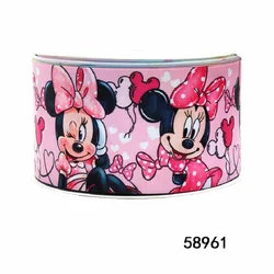 5Yards Disney Minnie Mouse Marie Winnie Pink Grosgrain Ribbon Fabric Tape for Hairbows Craft Materials DIY Accessories