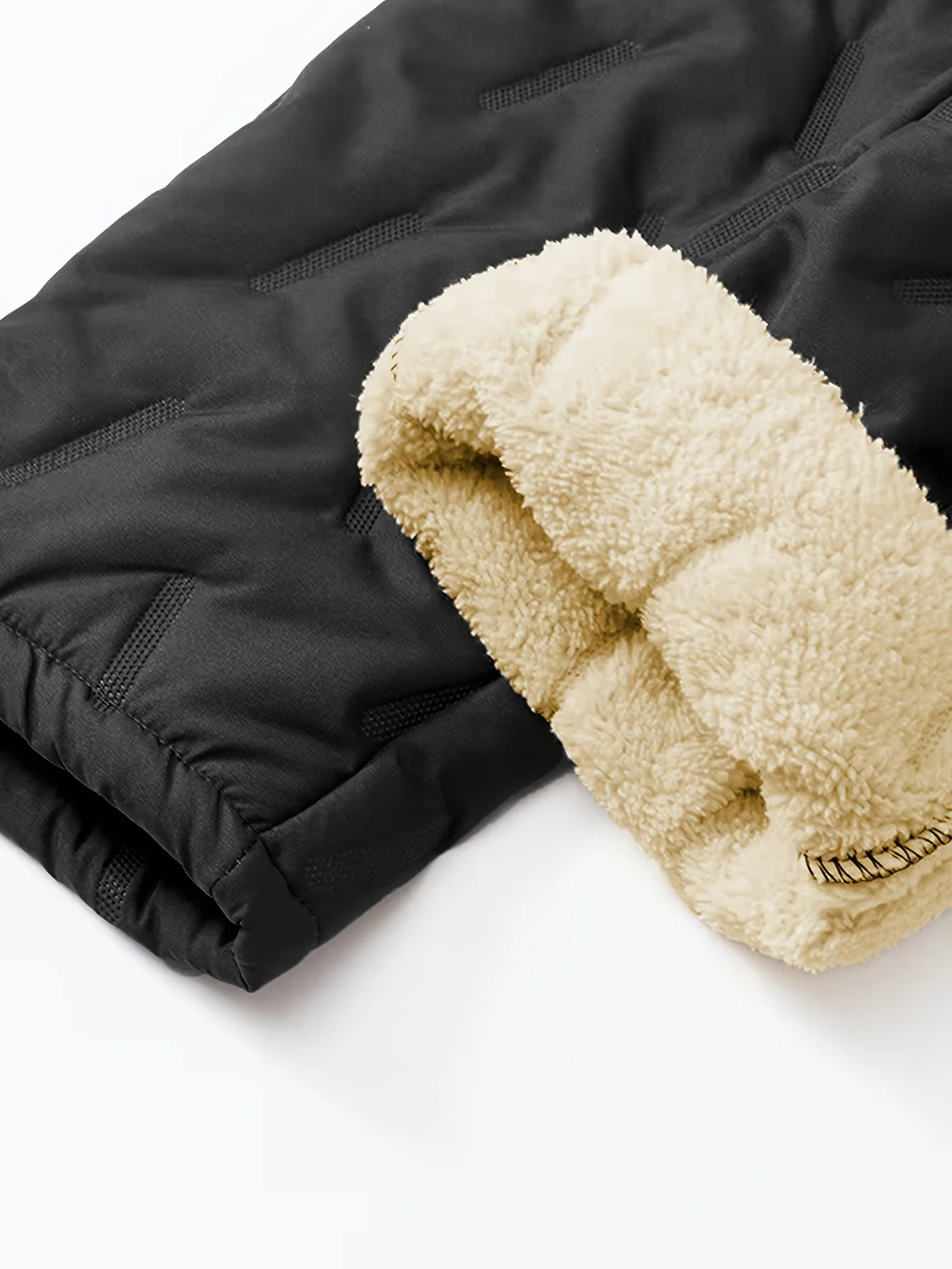 Damen-Fleece-Ultraschallhose mit Reißverschlusstaschen, warme Freizeithose für Herren, Winter, gefüttert, für kaltes Wetter, Thermohose für Herren. – Detail 7