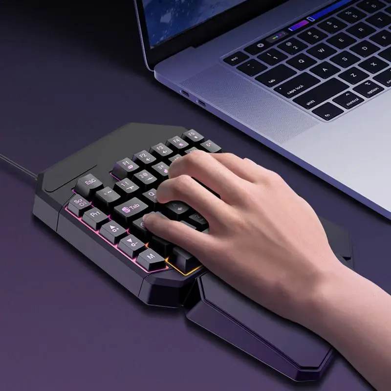 For Refer To Description 1 Handed Game Keyboard Programmable Left-handed Small Keyboard Professional Game Keypad Ergonomic Game