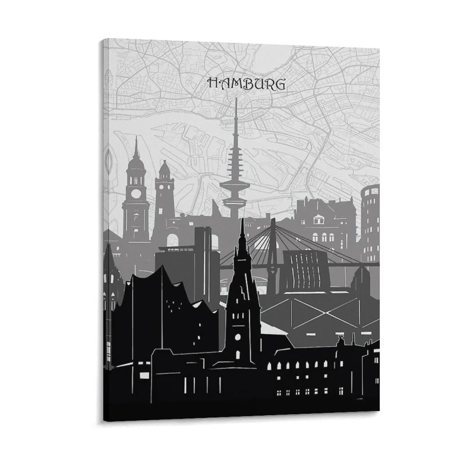 Hamburg Skyline Canvas Painting Wall Custom Design Decoration Home Wall Decor Framed Wall Paintings