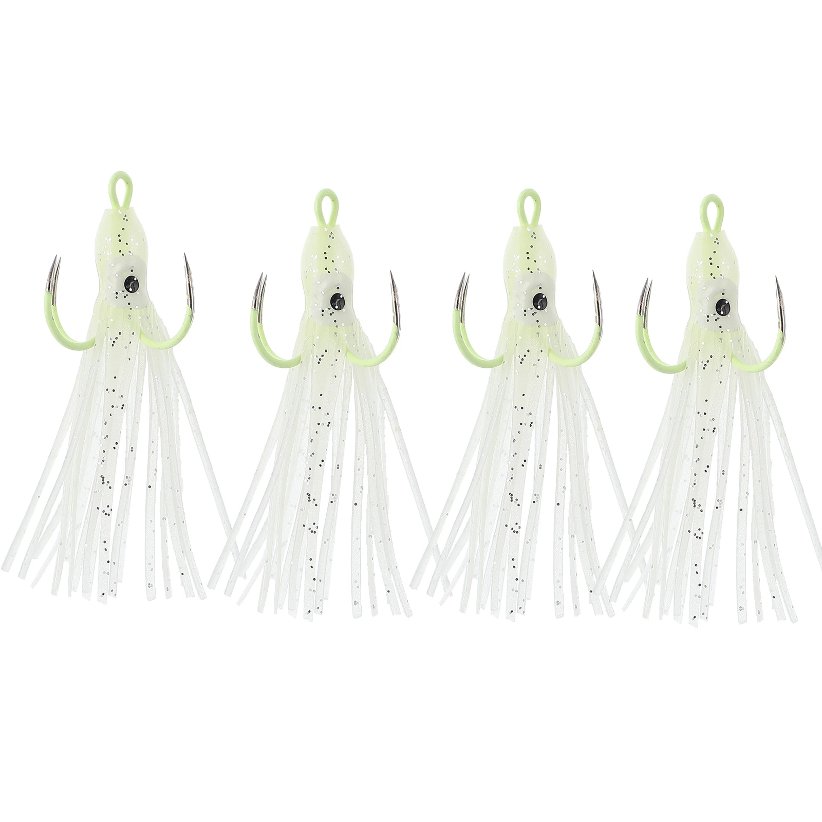 

4pcs Luminous Octopus Hook Bait Carbon Steel Squid Four Claw Anchor Fishing Lures Saltwater Freshwater Durable