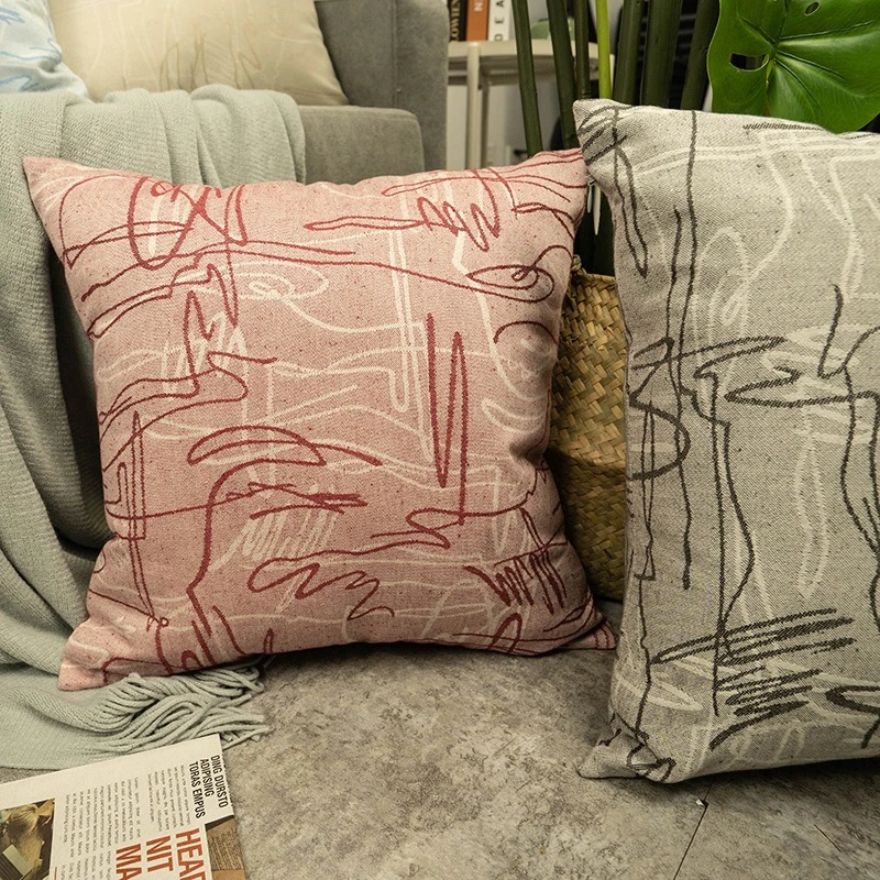 Simple Pillowcase Sofa Striped Pillowcase Scandinavian Home Decor Cushion Cover Sticky Linen Cushion Cover Striped Pillow Cover