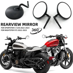 Motorcycle Rearview Rear View Mirrors Glass Back Side Mirror Holder Bracket For Sportster S1250 Nightster 975 RH1250s RH975 2023