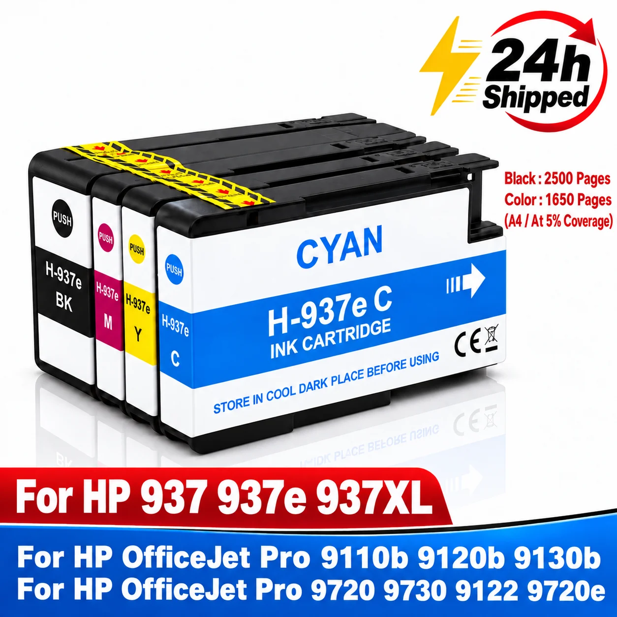 937 937E 937XL Ink Cartridge Compatible for HP Officejet Pro 9110B 9120B 9130b 9720 9730 9110e 9120e 9130e 9720e 9730e Printer