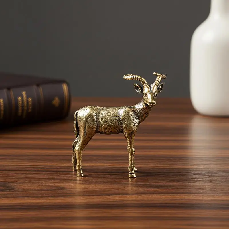 Vintage Brass Goat Statue Retro Animal Sculpture Tea Pet, Decor Ornament For Home Office, Collector Gift