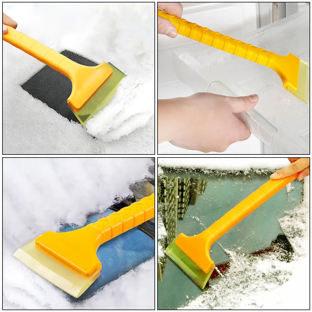 

Snow Shovel High Strength ABS Plastic Slip Yellow Cleaning Tools Home Glass Ice Scraper Snow Brush Compact Arc Design