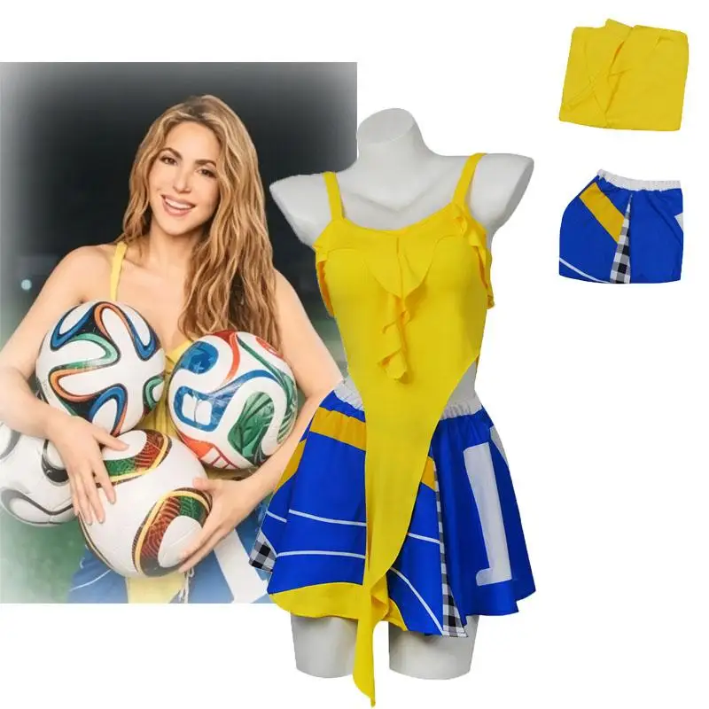 Shakira Dai Dai Cheerleader-Kostüm im gleichen Stil für den Fußballpokal Nordamerika Fußball-Auftrittsuniform