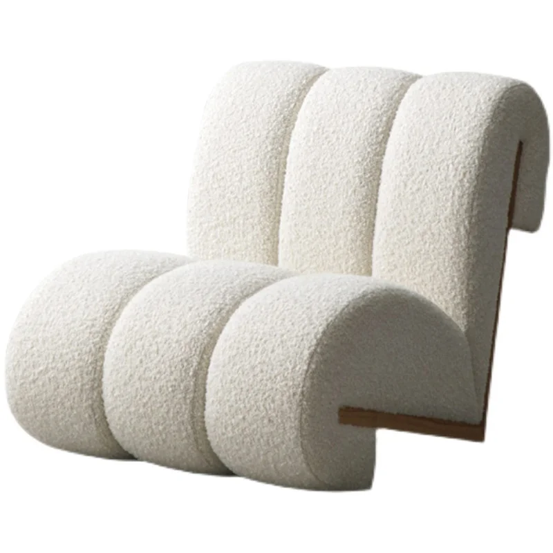 Nordic creative wabi single leisure chair lamb wool simple modern light luxury living room special-shaped chair