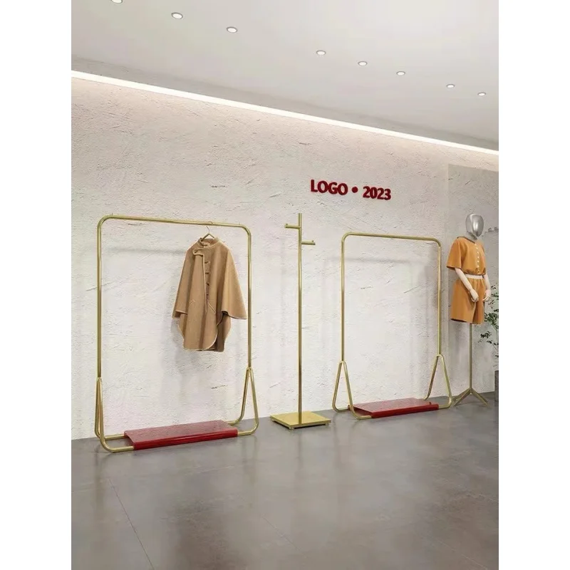 CustomCustomized New Style Stainless Steel gold metal clothes display rack for women's clothing store