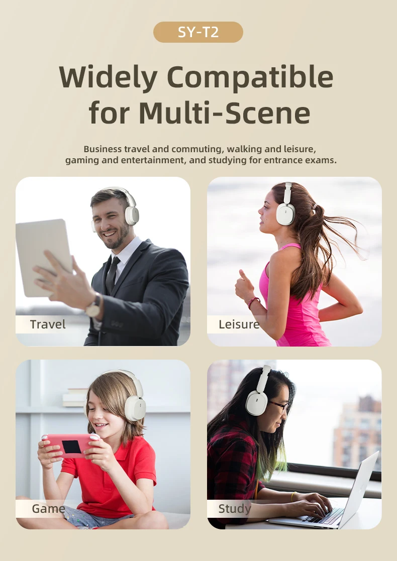 Original Bluetooth Headphone Headset SY-T2 High Quality Noise Reduction Wireless Microphone Wired Earphone Gamers Headphones