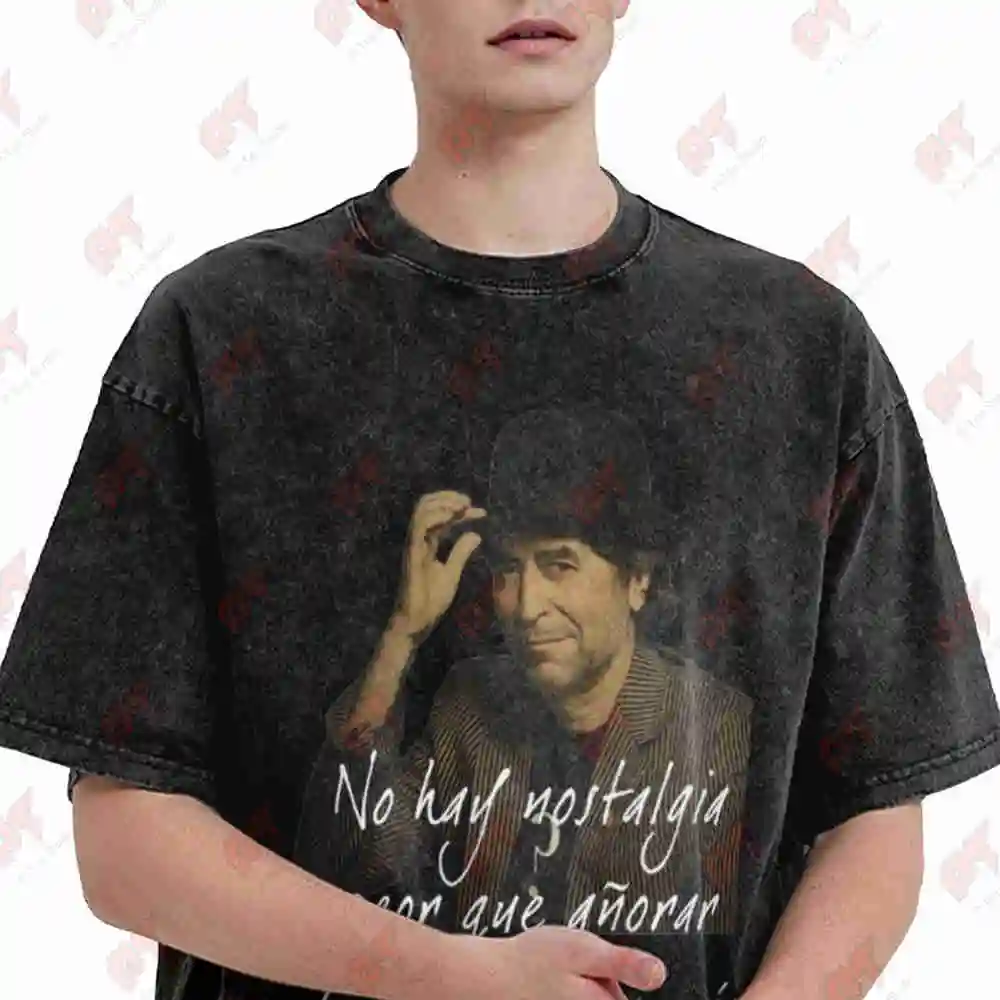 Joaquin Sabina Vintage Washed Tee Pure Cotton T-Shirt
