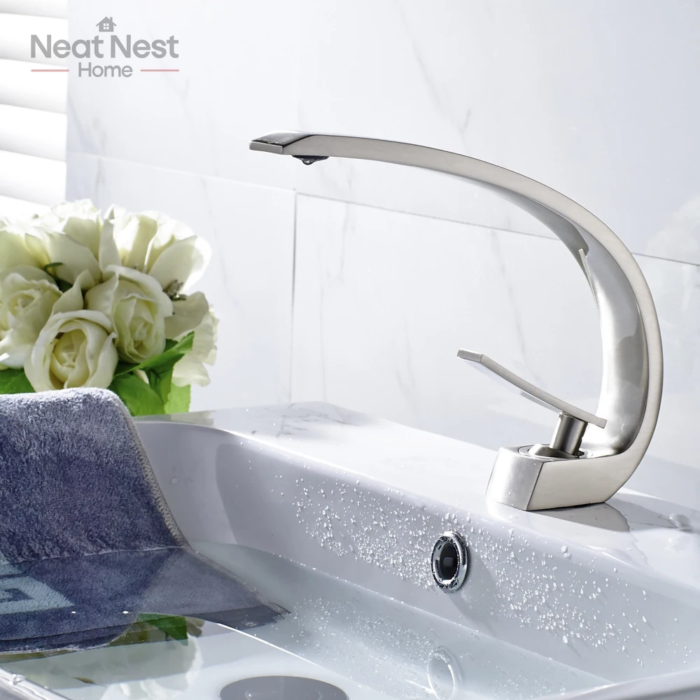 

Faucet for Bathroom Sink,Single Hole bathroom Faucet,Modern Single Handle Vanity Basin Faucet,Manual Faucet Installation type