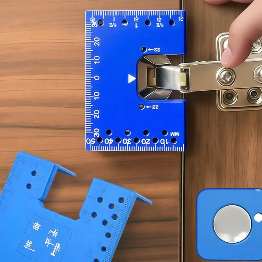 Aluminum Alloy Hinge Installation Locator Cabinet Door Hardware Mounting Tool Magnetic Fixing Jig Precise Positioning Gadget