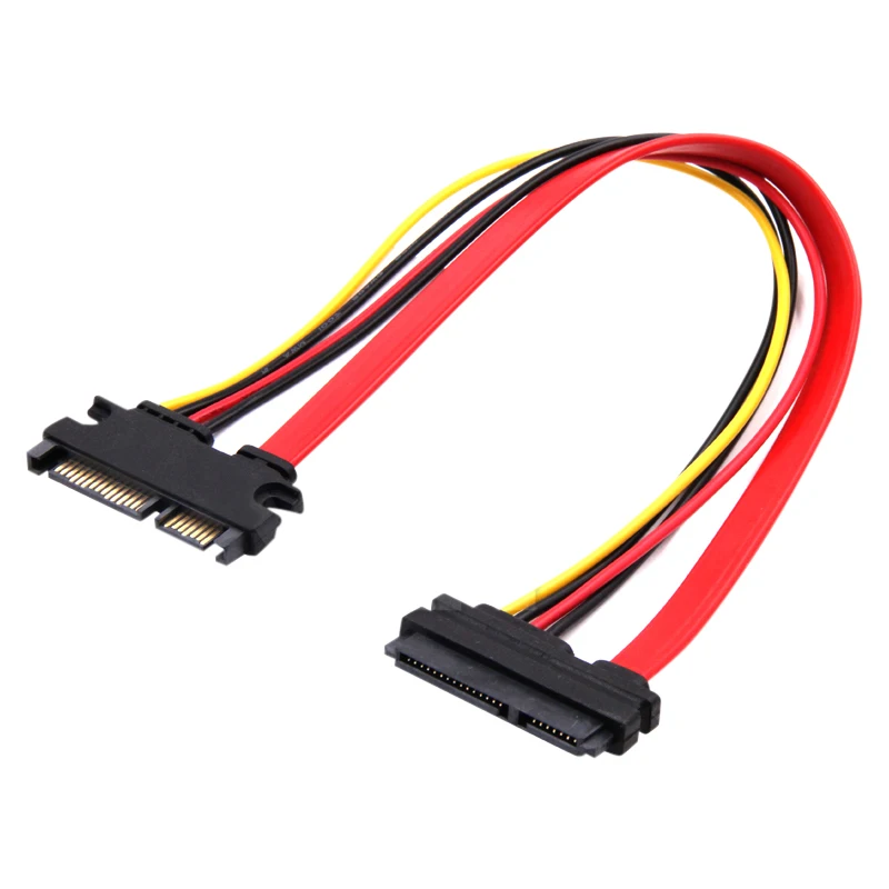 30cm 22Pin SATA Cable Male to 7+15 Pin Female Serial SATA Extender Cable Data Power Combo Extension Cable