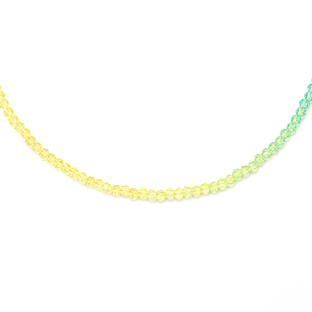 ZMZY-بوهو لامعة كريستال قوس قزح مطرز قلادة للنساء ، اليدوية الزجاج حبة المختنق ، سلسلة الفولاذ المقاوم للصدأ ، مجوهرات الإناث #3