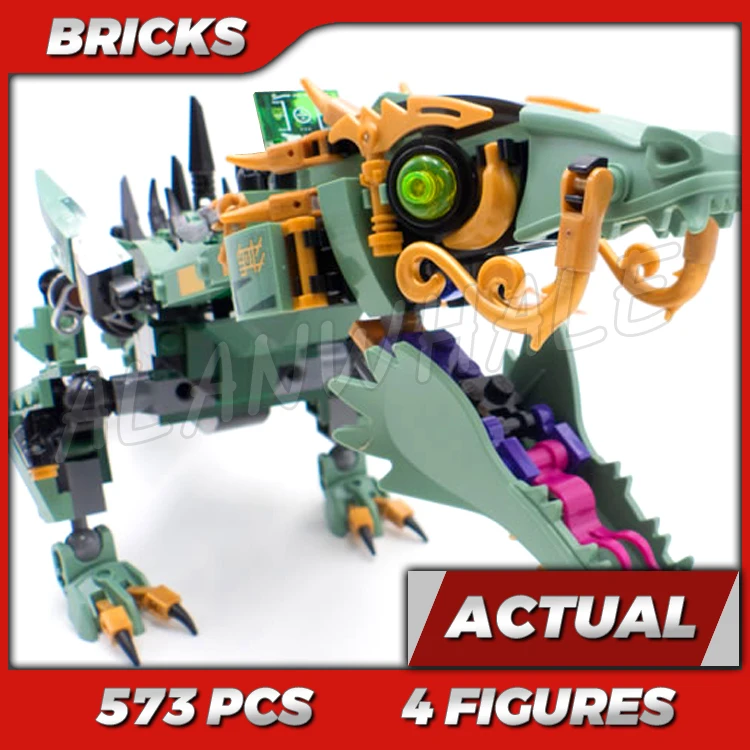 573 piezas Shinobi Green Mech Dragon, cuerpo totalmente posable, cola deslizante, Garmadon 10718, kits de construcción, juguetes compatibles con bloques