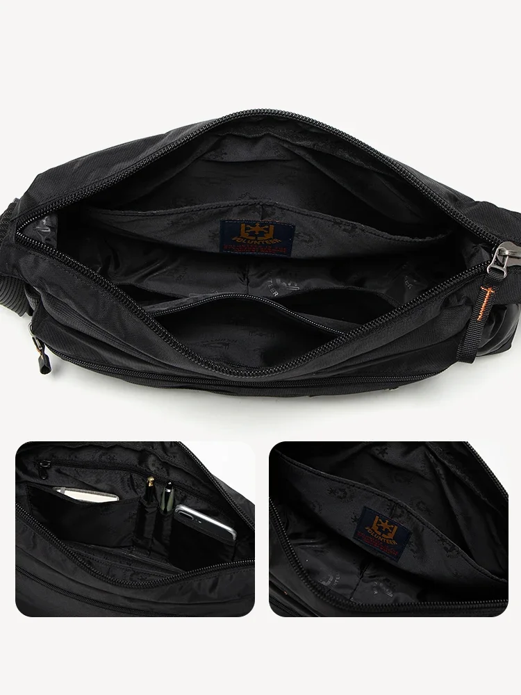Volunteer Shoulder Bag for Men 2025 New Large Capacity Oxford Cloth High Quality Office Commuter Crossbody Bags 1835-08