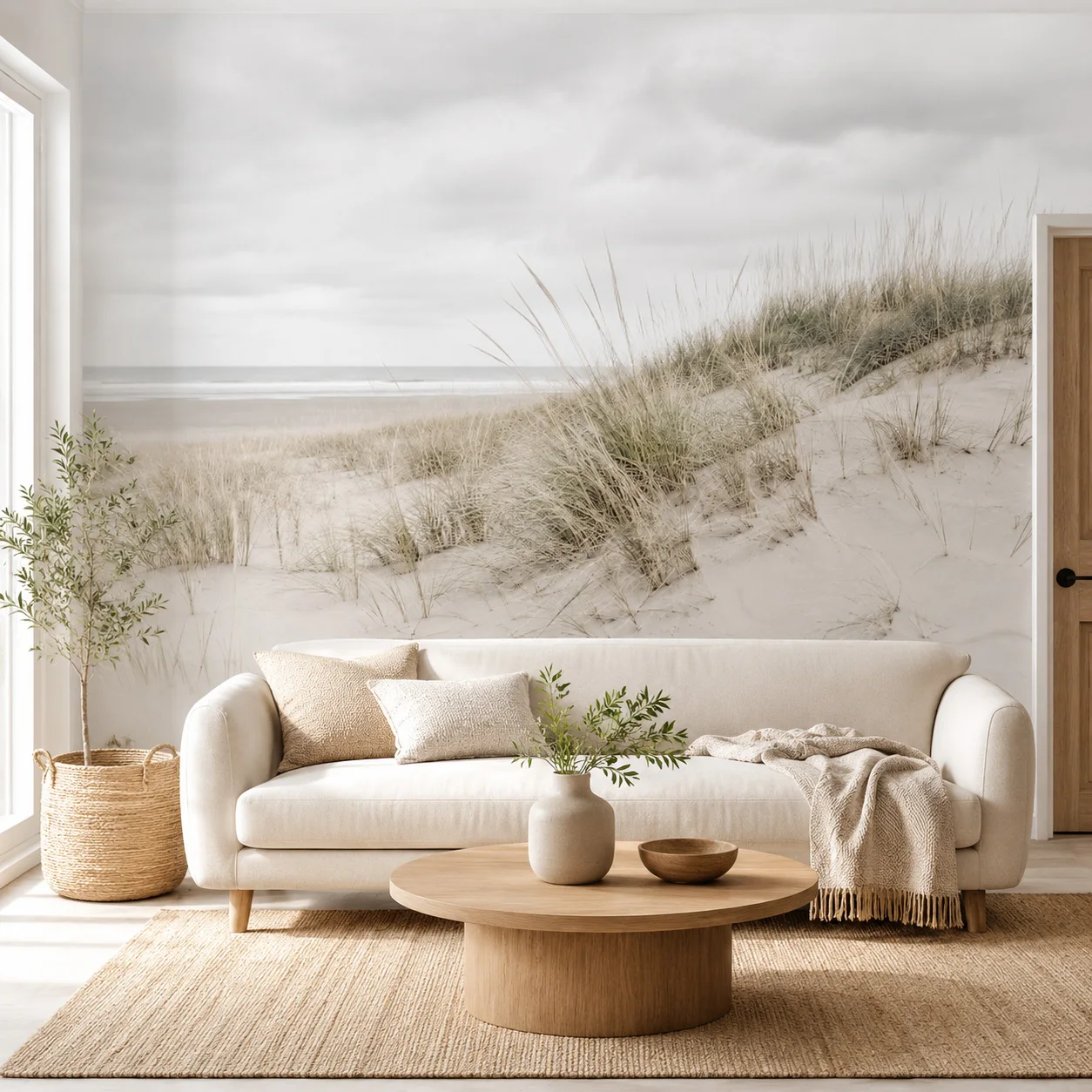 Custom Coastal Beach Dune Wallpaper Mural Neutral Seaside Landscape Wall Decor Living Room Bedroom Non Self Adhesive