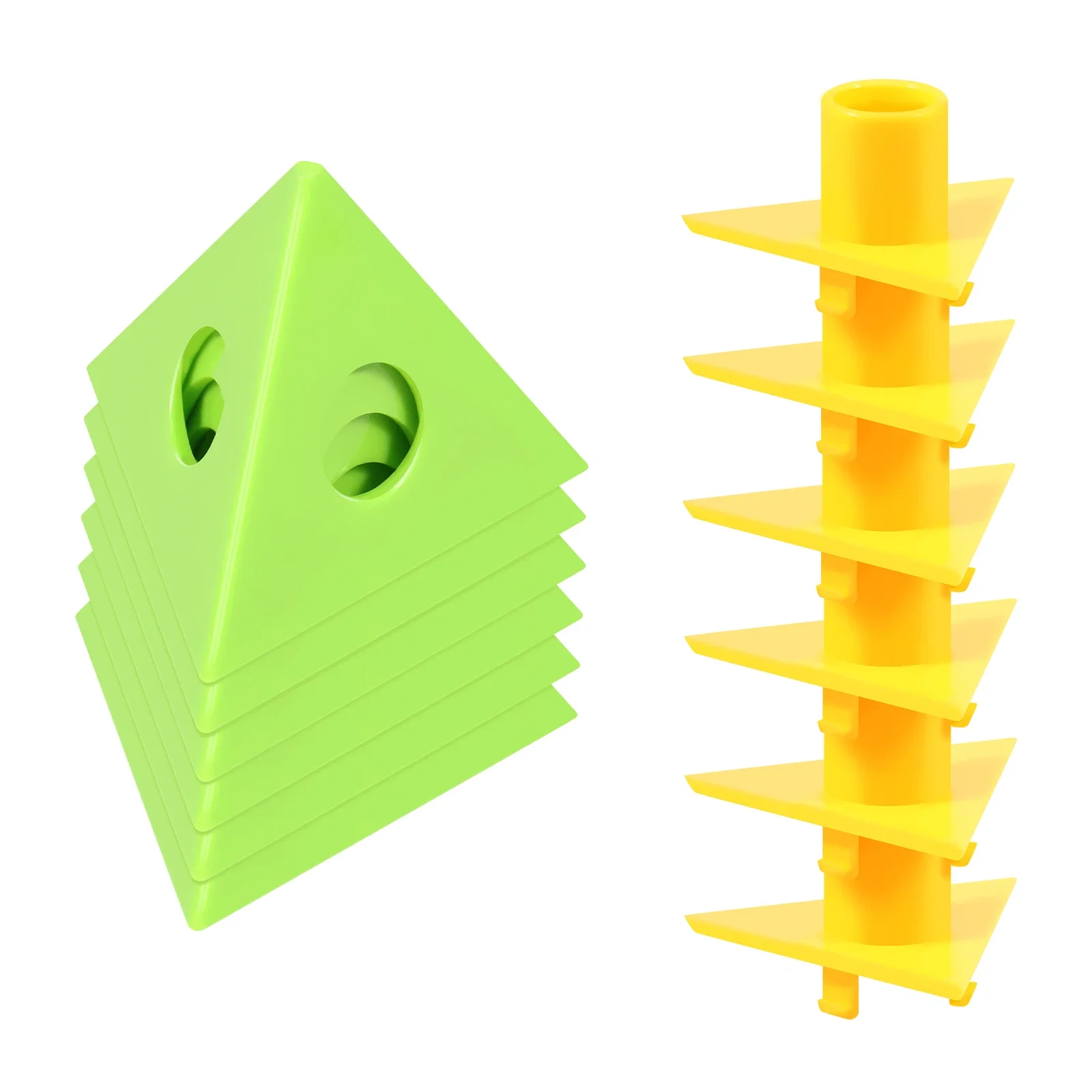 6Pcs Pyramid Stands Paint Triangle Stands Cabinet Door Risers Yellow Cone Canvas Door Risers Support Stands