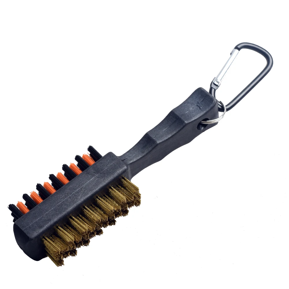 Golf Club Brush Groove Cleaner Dual Sided Tools Portable Metal Lightweight Nylon Accessories