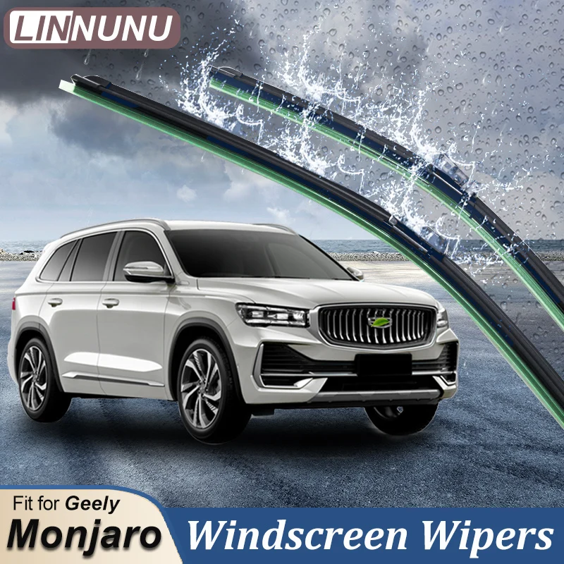 LINNUNU Fit for Geely Monjaro Xingyue L Car Styling U Frameless Bracketless Rubber FrontRear Windshield Wiper Blades Accessories