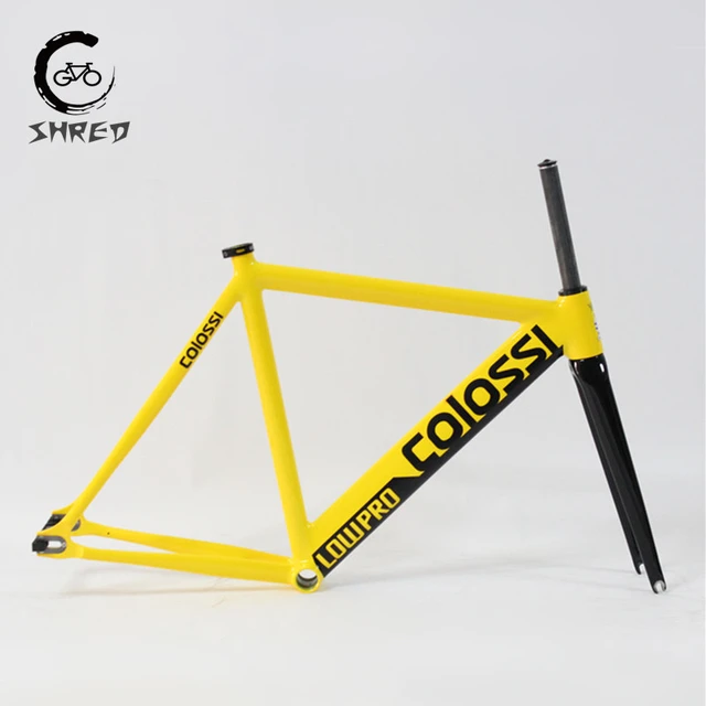 Colossi-fixed gear frame for Track bike, 700C frameset, made of aluminum,  carbon fork, high quality, bicycle parts, 53/55cm - AliExpress