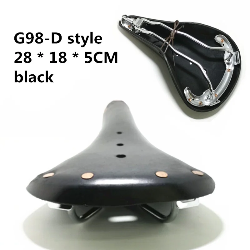 G98 Bicycle Saddle Pure Cowhide Handmade  Seat Custion  Bike Sport Retro Vintage Bicycle Cycling Saddle