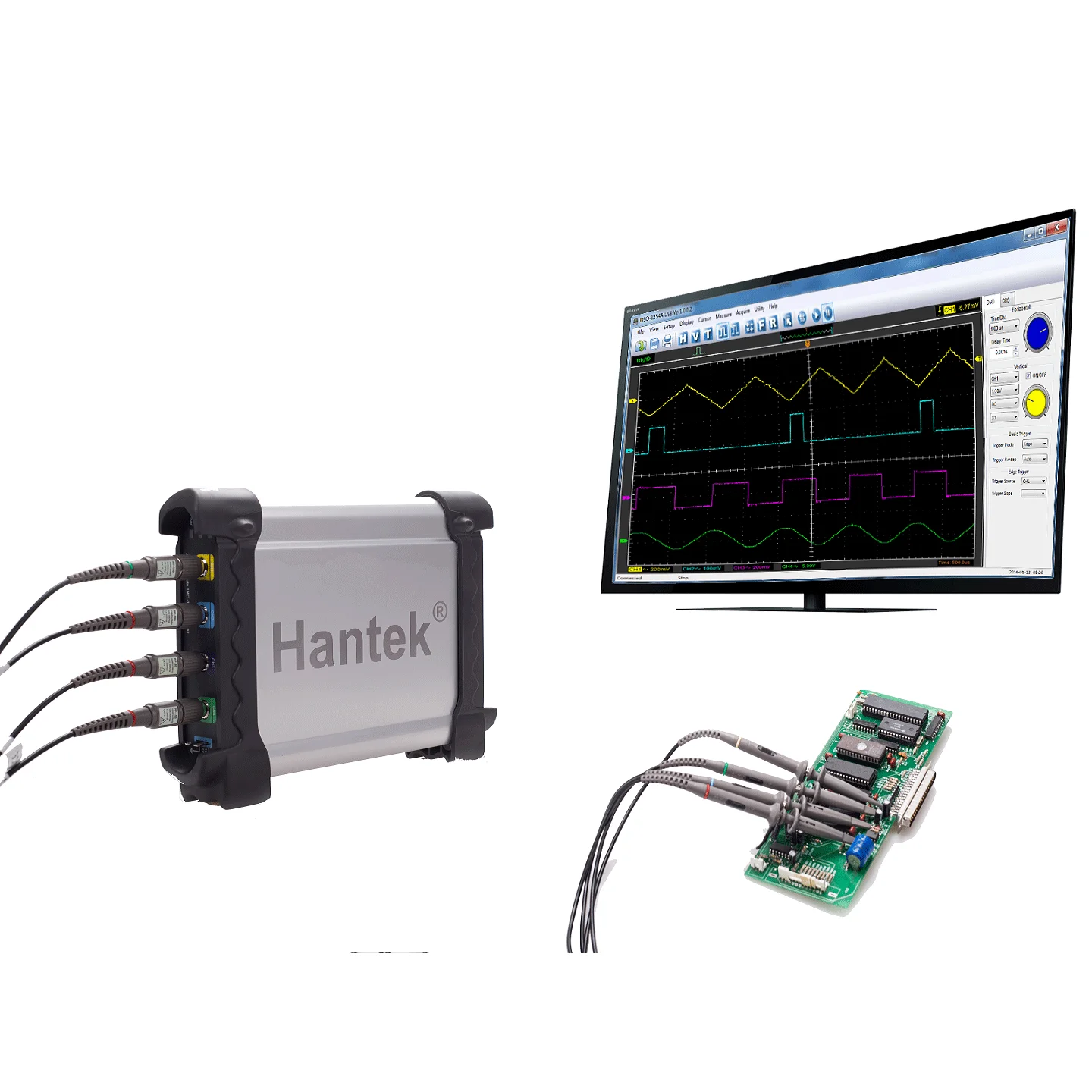 

Hantek Digital USB/PC Oscilloscope DSO3104(A) DSO3204(A) DSO3254(A) 4 Channels Handheld Storage USB/PC Oscilloscope 16 Channel