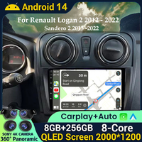 Android 14 Carplay Auto For Renault Logan 2 Sandero 2 2012 - 2016 2017 2018 2019 Car Radio Multimedia Player Stereo GPS WIFI DPS