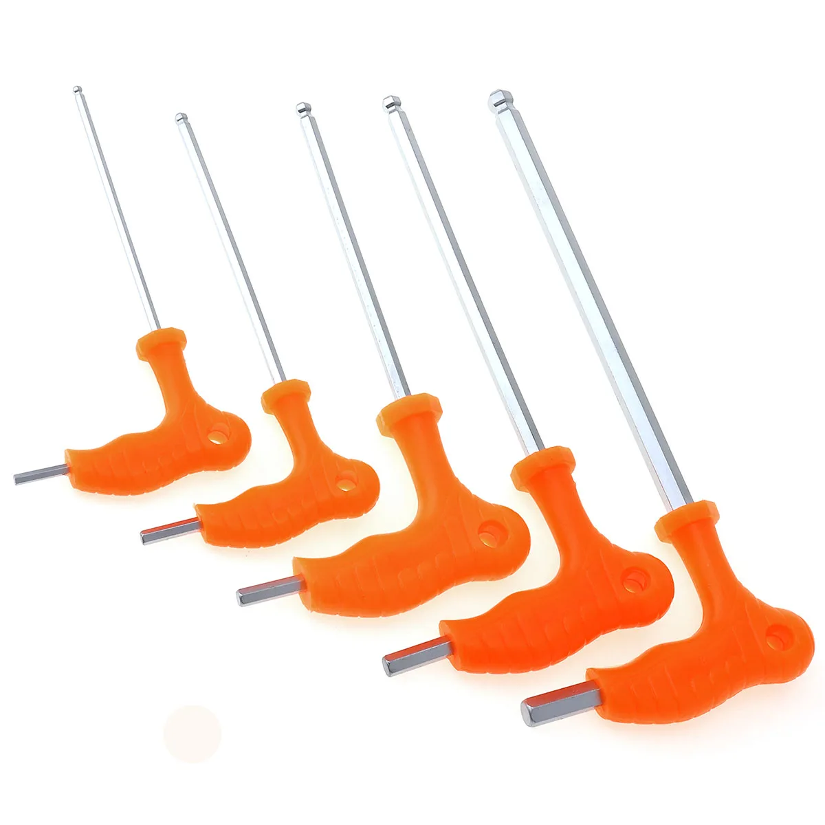 

5pcs 3-8mm T-type Crutch Allen Wrench with Ball Head and Plastic Handle for Home / Office / Site