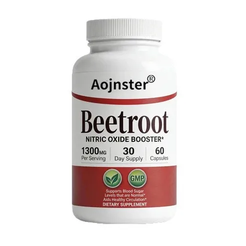 Beetroot 1300mg Capsules, Nitric Oxide Support, Healthy Circulation & Energy Maintenance, 60 Capsules for Adults