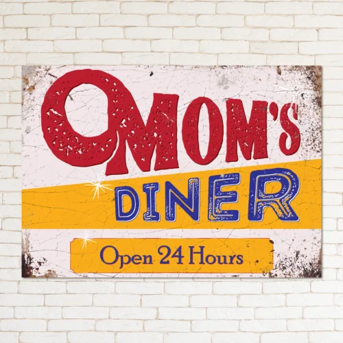 MOM'S DINNER Retro Metal Sign Man Cave Bar Pub Plaque Party Vintage Gift